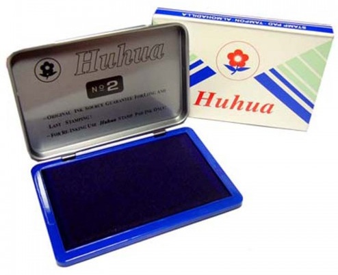 Штемпельная подушка Huhua для всех типов краски синий