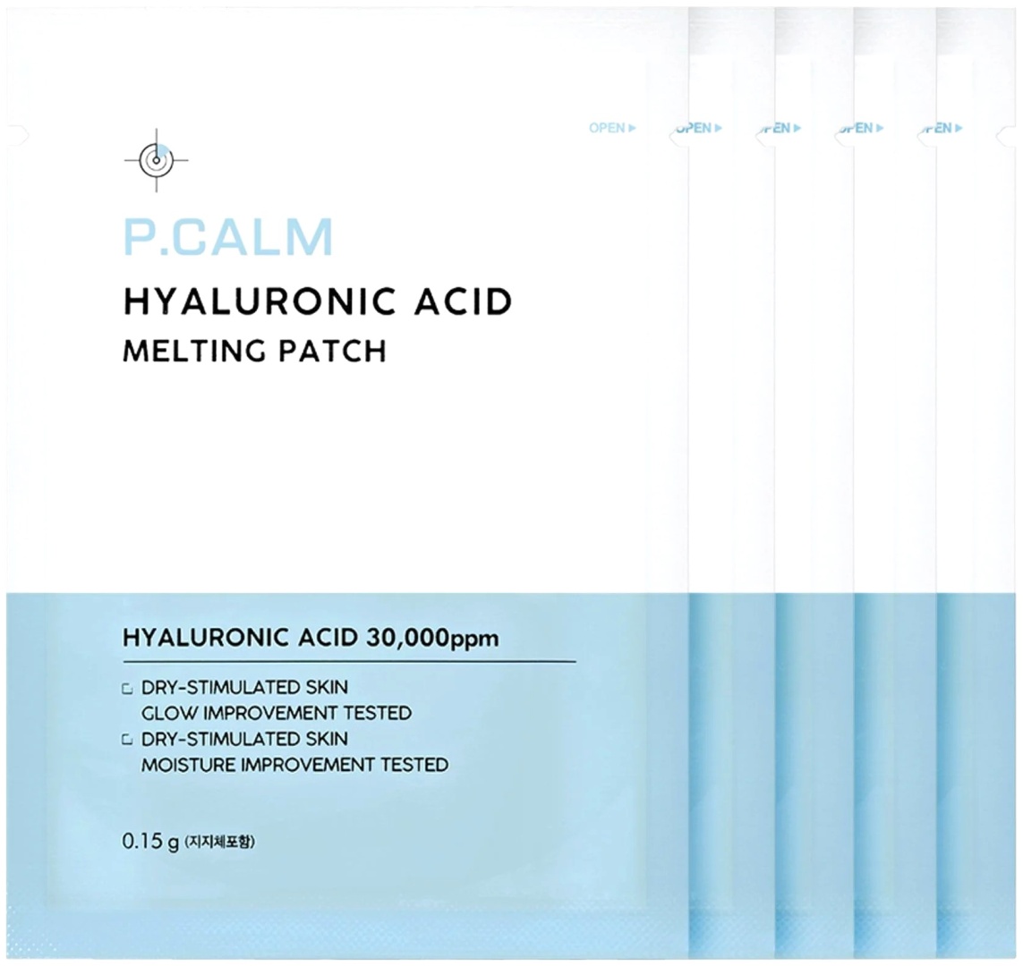 Патчи P.Calm тканевые Hyaluronic Acid Melting Patch Тающие Патчи для Лица с Гиалуроновой Кислотой 5шт увлажняющие 5 шт