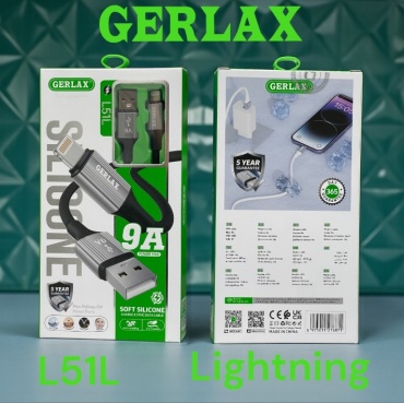 Кабель GERLAX USB TypeC (F), Lightning, 1 м, L51L черный