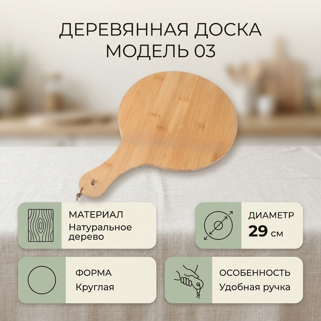 Разделочная доска 03 1 шт, дерево