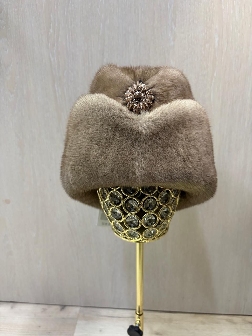 Шапка SemiFur размер 56, 57, 58, 59, светло-коричневый