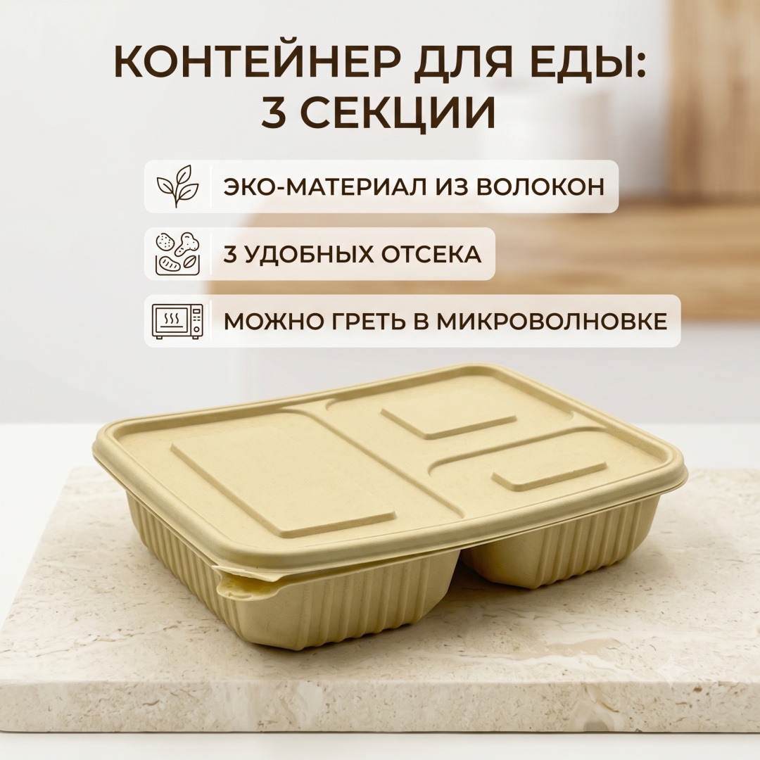 Контейнер 30436274_6235070502251 бежевый 1 шт