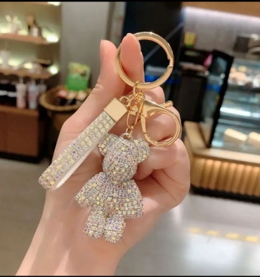 Брелок Diamond Bear/Мишка со стразами 50*20 мм металл 1 шт