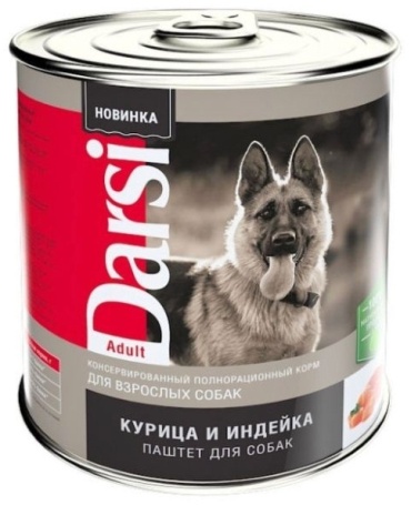 Darsi Курица и индейка паштет для всех пород 410 г 1 шт