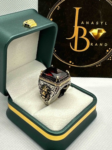 JANASYL Brand Печатка09 размер 20.5 вес 19 г серебро, гранат