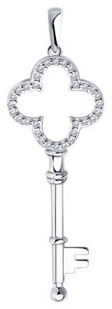 Подвеска Diamant 94-130-01014-1 вес 2.03 г серебро, фианит