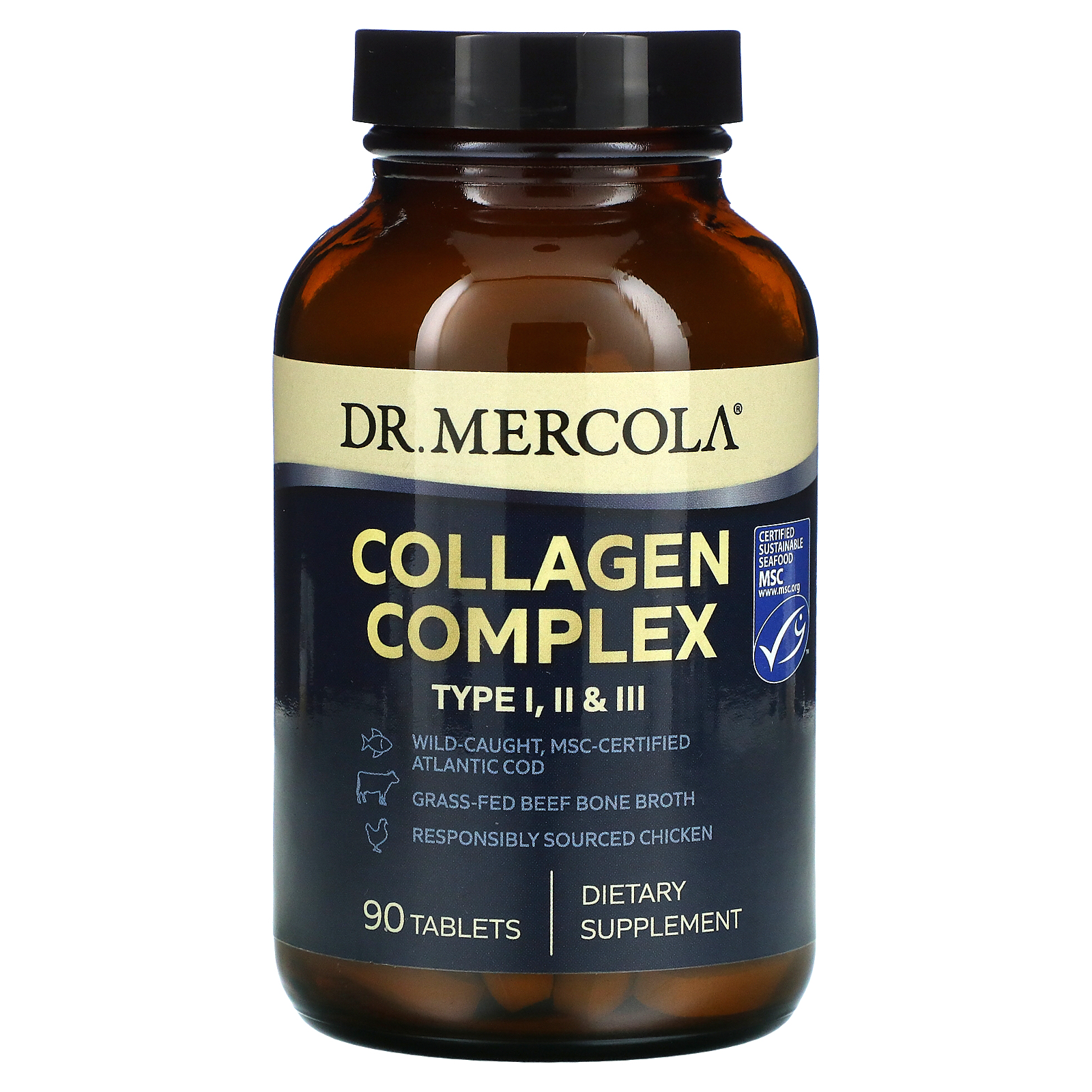 Купить Dr. Mercola БАД Collagen Complex type I II & III 90 таблеток в ...