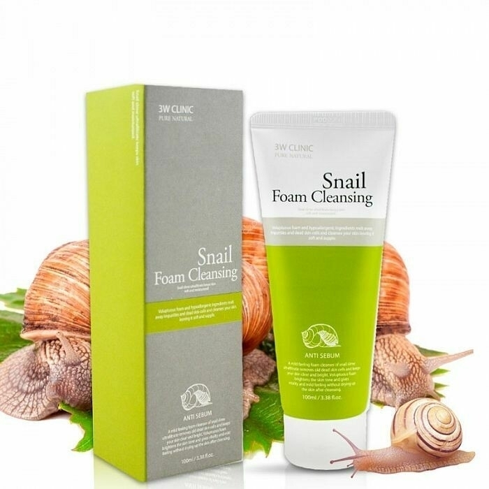 Купить 3W CLINIC Snail Foam Cleansing пенка с фильтратом улитки 100 мл ...