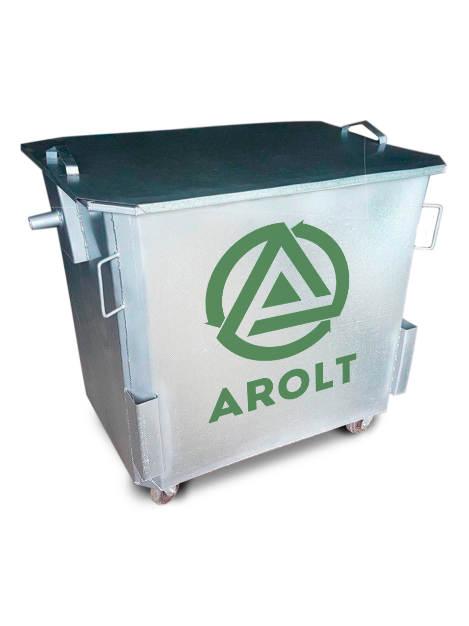 Купить AROLT Оцинкованный контейнер на колесах с крышкой 1100л ...