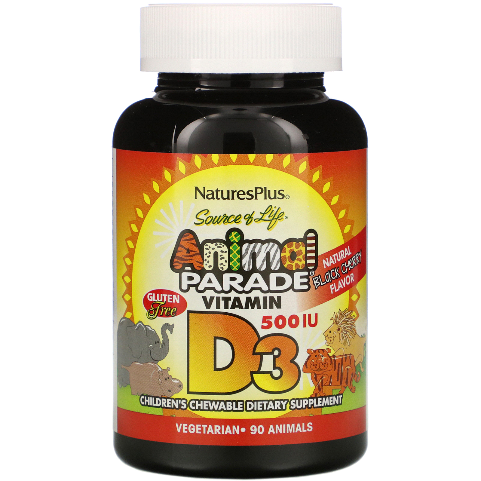 Купить Nature's Plus витамин Source of Life Animal Parade D3 500 МЕ 90 ...