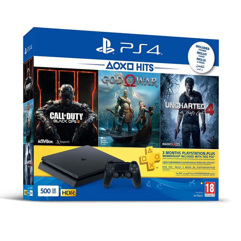 Купить Sony PlayStation 4 Slim 500GB черный+ Call of Duty + God of War ...