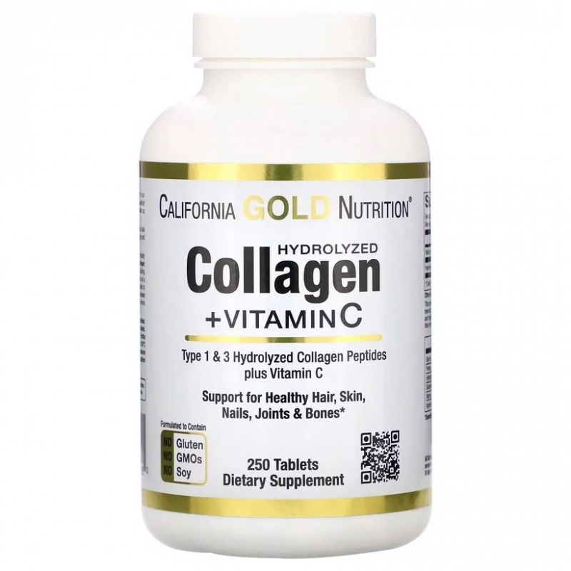 Купить California Gold Nutrition Hydrolyzed Collagen Vitamin C 250 ...