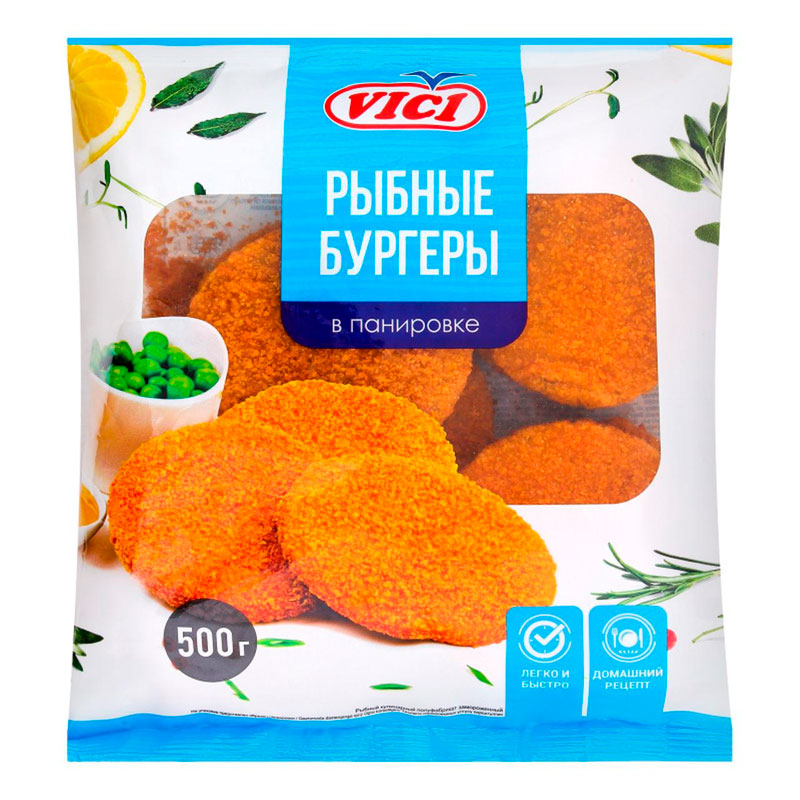 Купить Vici рыбные бургеры в панировке 500 г в кредит в Алматы – Kaspi ...