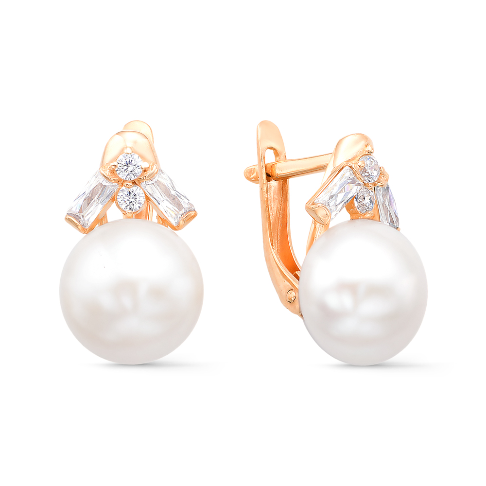 Купить Золотые Серьги С Жемчугом Де Флер