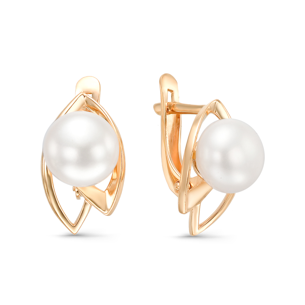 Купить Золотые Серьги С Жемчугом Де Флер