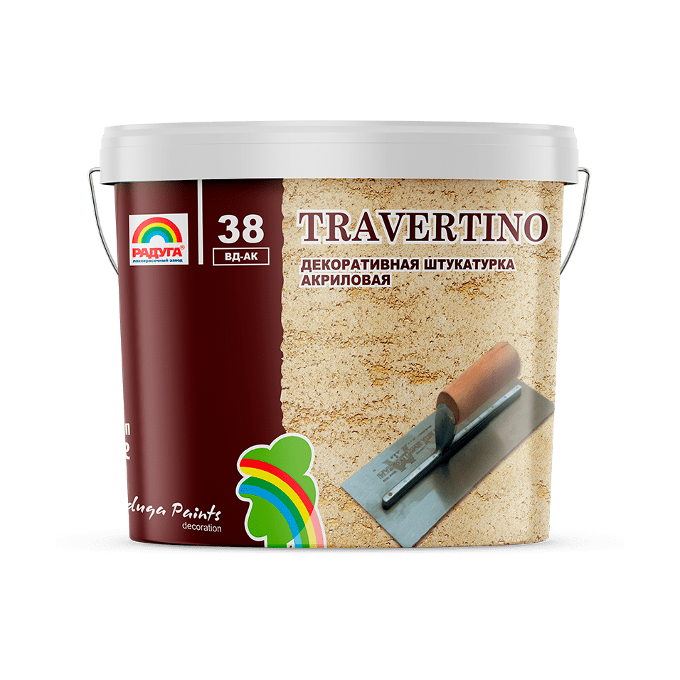 Купить РАДУГА Travertino акриловая основа, 15 кг в кредит в Алматы ...