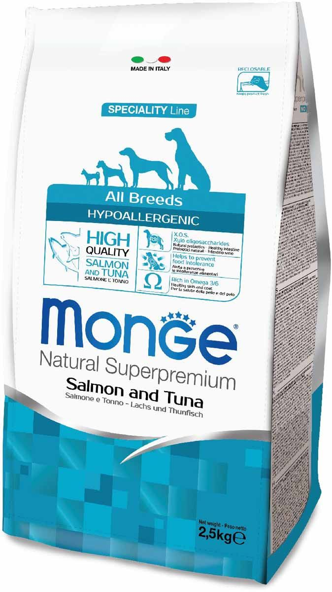 Купить Monge All Breeds Hypoallergenic гипоаллергенный лосось 12 кг в ...
