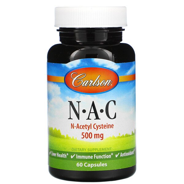 Купить Carlson Labs витамин N-A-C N-Acetyl Cysteine 500 мг 60 капсул в ...