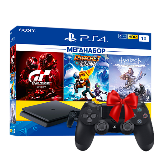 Купить Sony PlayStation 4 Slim 1Tb + HZD CE/GTSII/R&C/PS+3M/DS4 в ...
