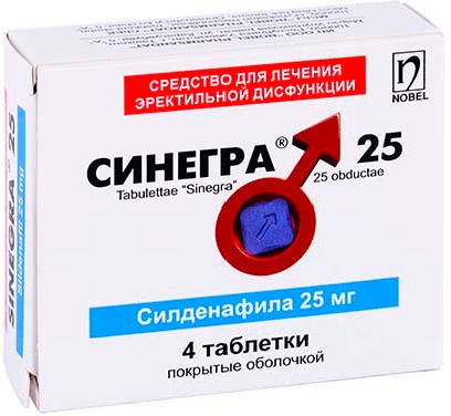 СИНЕГРА 25 25мг N4 таб п.п.о.