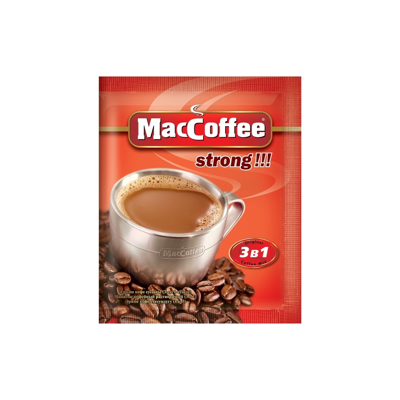 Маккофе отзывы. Кофе MACCOFFEE 3в1 16г (1/20/25) strong*. MACCOFFEE strong 3 в 1. MACCOFFEE strong кофейный напиток (3в1) 16г*100*5. Кофе Маккофе 3в1 20г.