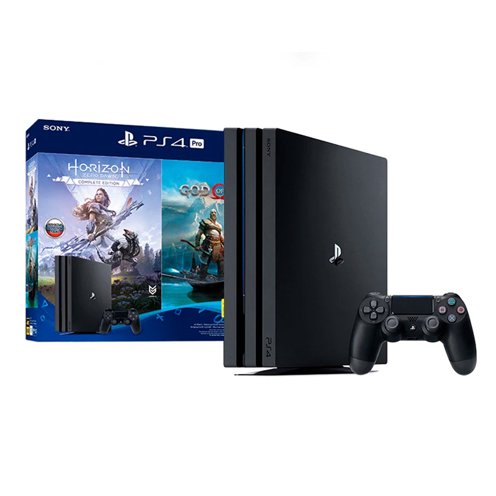 Купить Sony PlayStation 4 Pro 1TB черный + God Of War + Horizon Zero ...