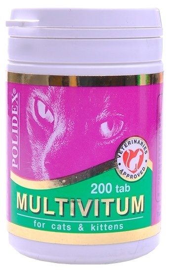 Купить Polidex Multivitum для кошек и котят 200 таблеток в кредит в ...