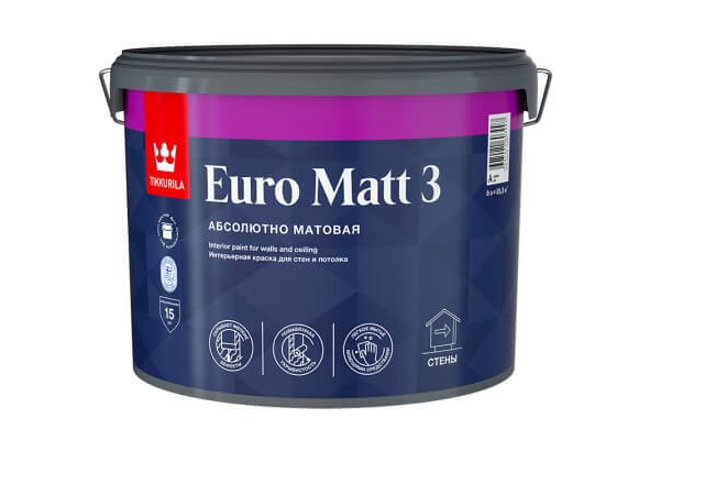 Купить Краска интерьерная Tikkurila EURO MATT 3A мат 9л в кредит в ...