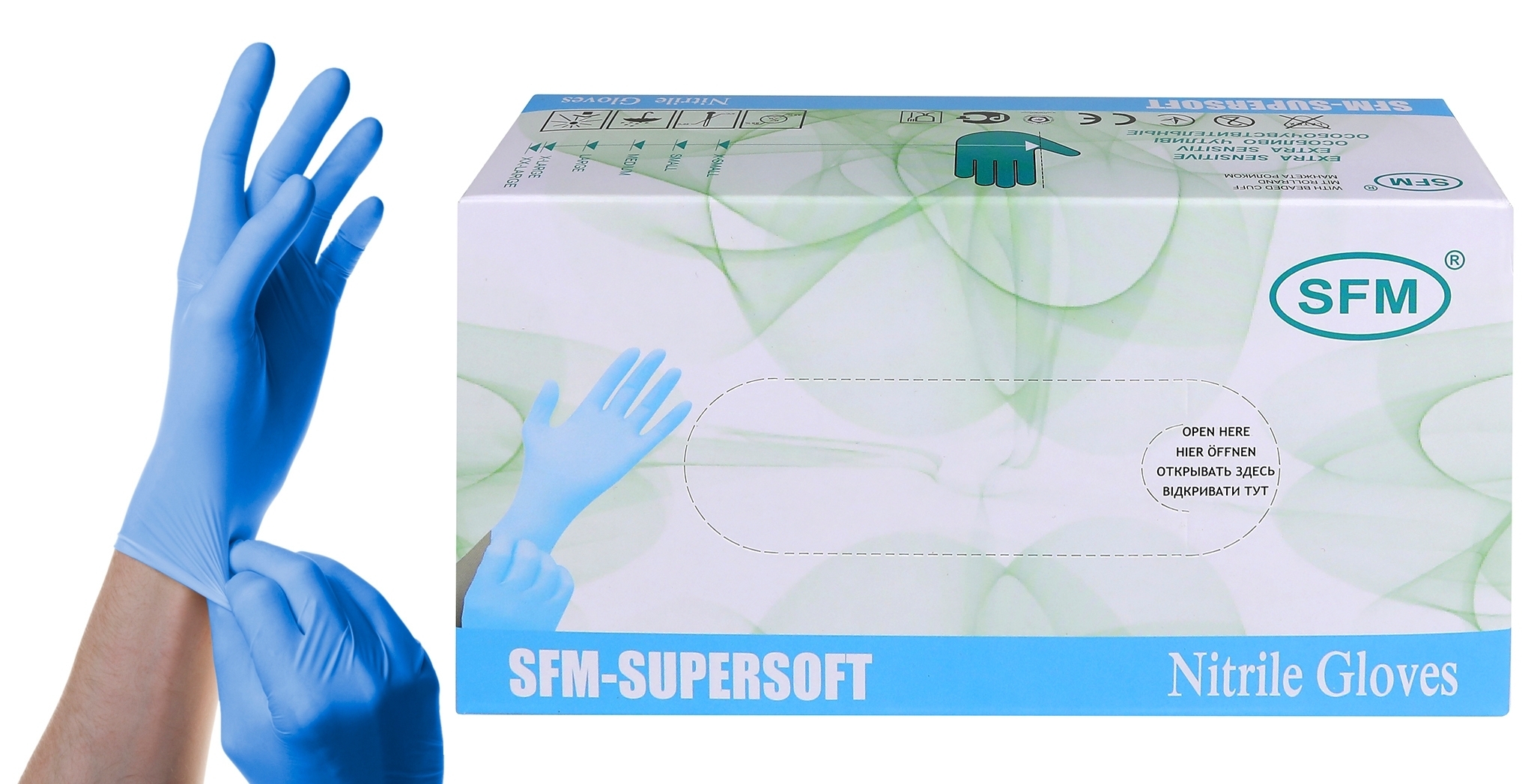 Купить SFM Hospital Products GmbH 100 пар голубой XL в кредит в Алматы ...