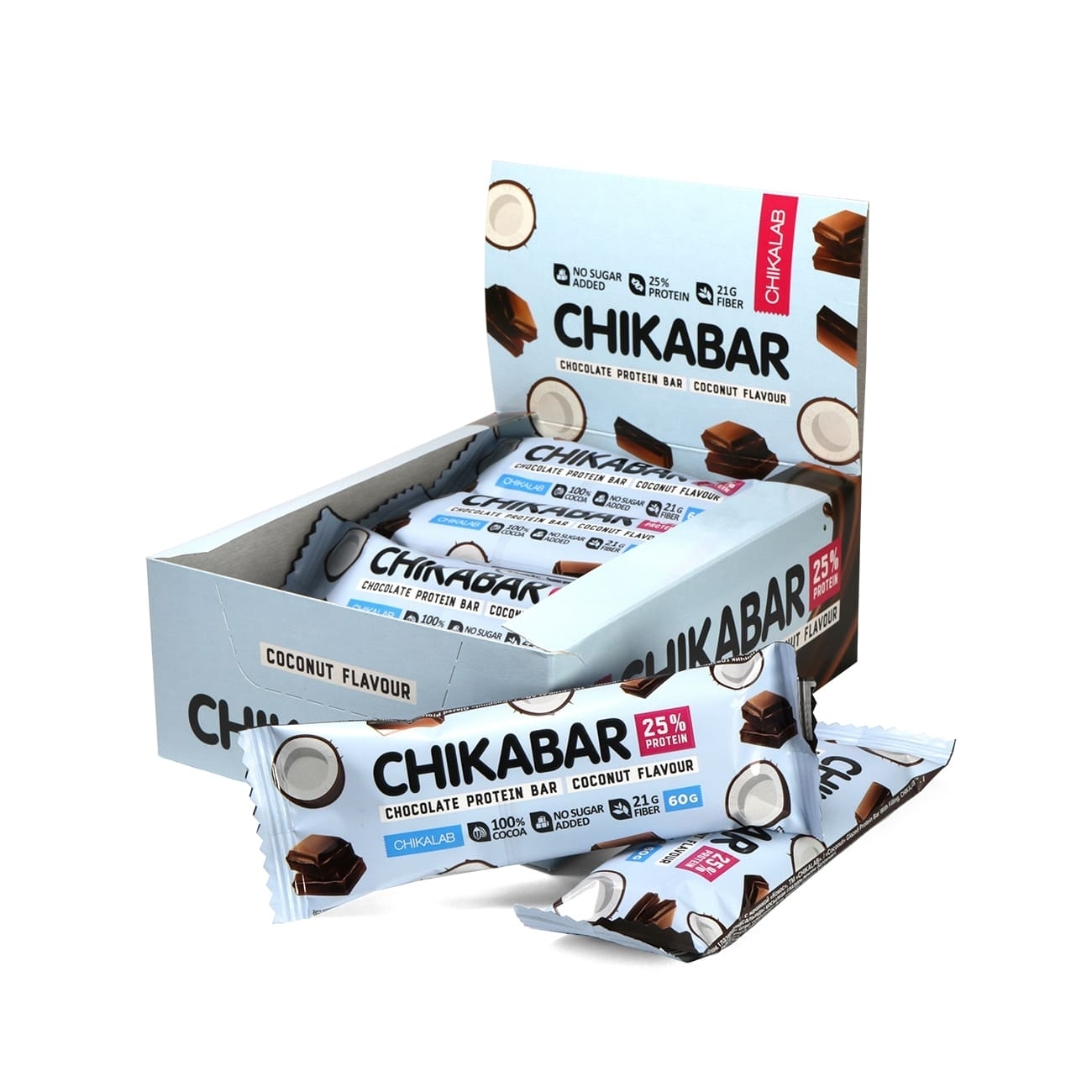 Купить CHIKALAB батончик протеиновый со вкусом шоколад, кокос 1200 г в ...