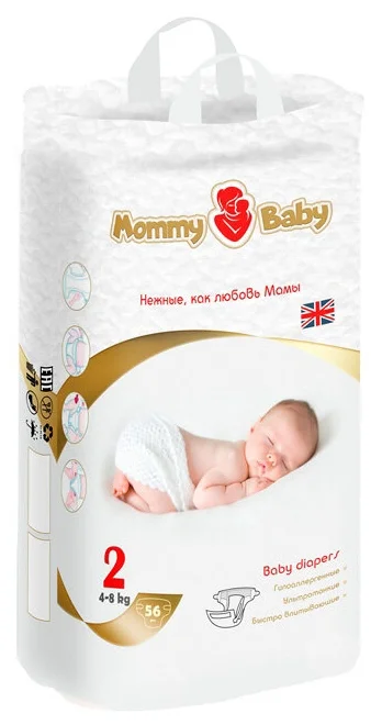 Купить Mommy Baby подгузники 4-8 кг, 56 шт, 2 в кредит в Алматы – Kaspi ...